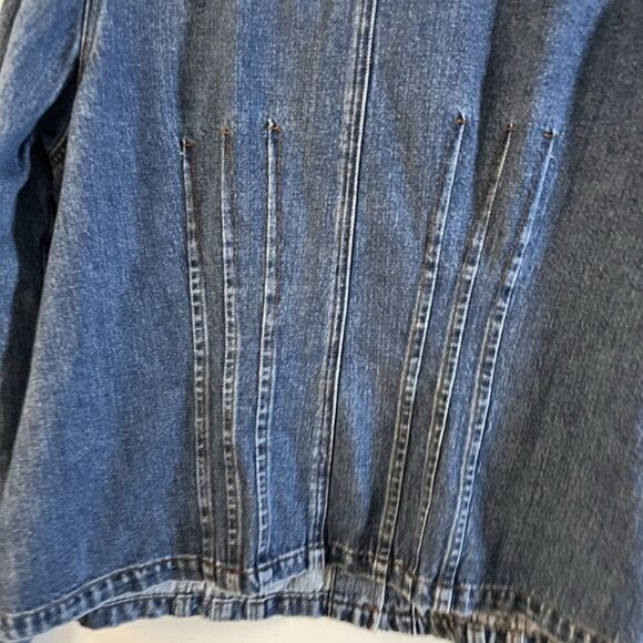 Venezia Corvette Embroidered Denim Jacket Sz L Blue Jean Coat - Picture 7 of 7